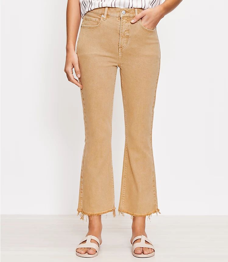 High Rise Kick Crop Jeans | LOFT