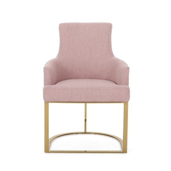 Gloria Modern Glam Fabric Chair by Christopher Knight Home - light blush + gold | Bed Bath & Beyond