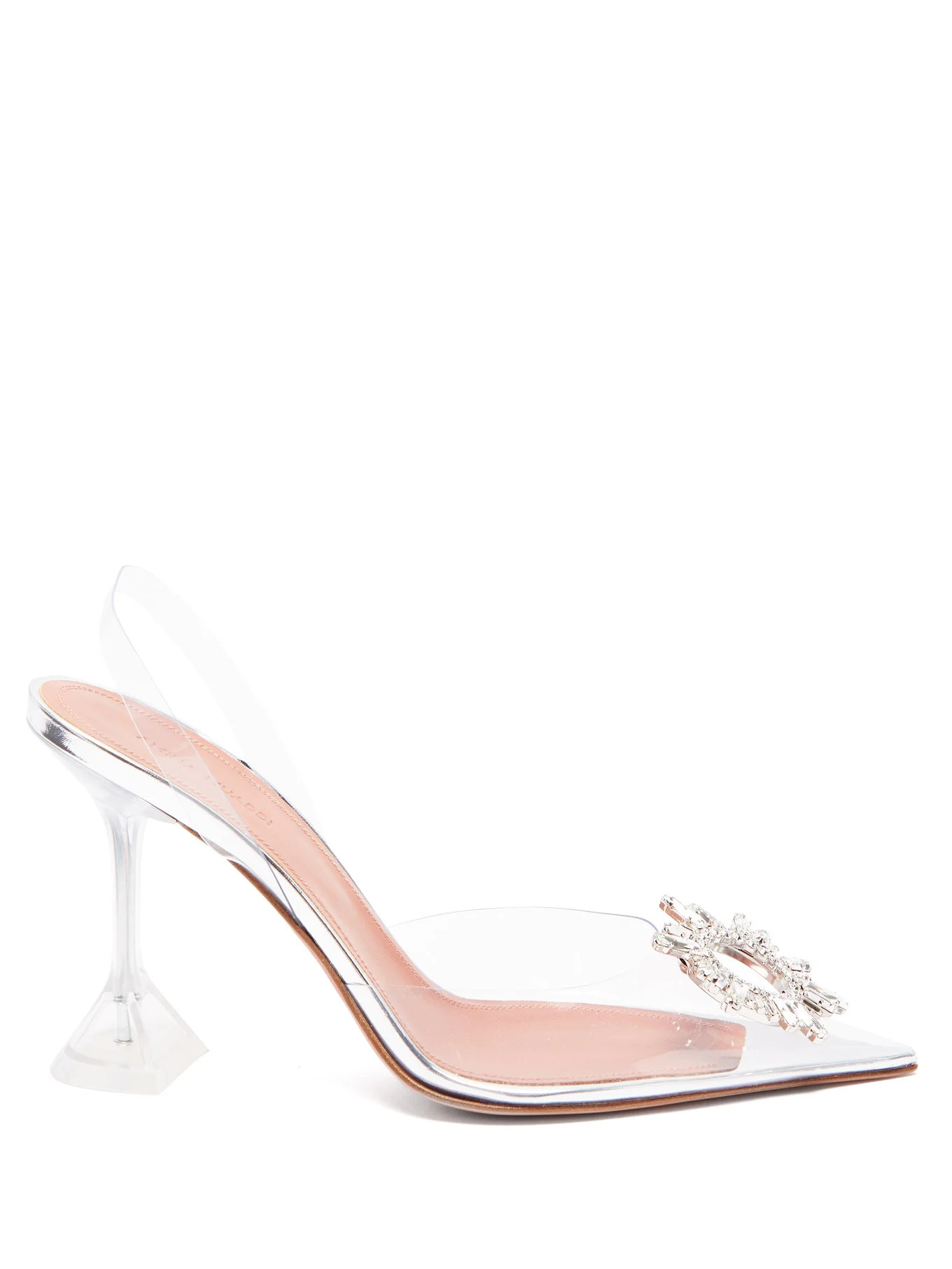Begum crystal-embellished PVC slingback pumps | Amina Muaddi | Matches (US)