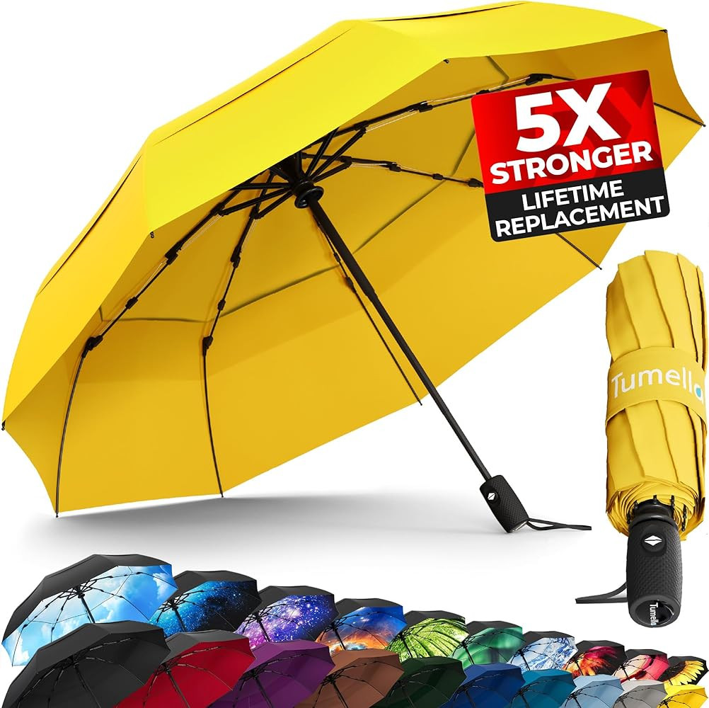 TUMELLA Strongest Windproof Travel Umbrella (Compact, Superior & Beautiful), Small Strong but Lig... | Amazon (US)