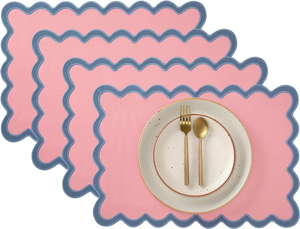 Folkulture Placemats Set of 4, 13 x 19 Inches 100% Cotton Rustic Place Mats or Heat Resistant Wov... | Amazon (US)