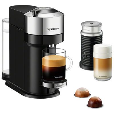 Machine À Café/espresso Nespresso Vertuo Next Deluxe Par De'longhi Avec Aeroccino - Chrome Pur | Best Buy Canada