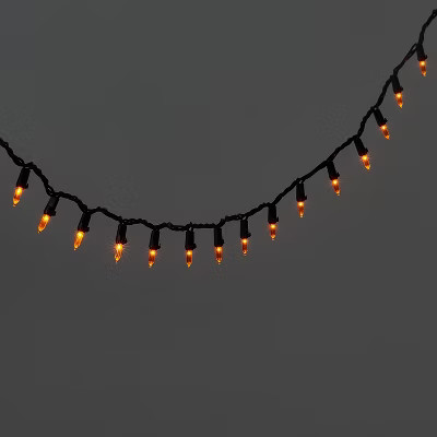 100ct LED Smooth Halloween Mini String Lights Orange - Hyde and EEK! Boutique™ | Target