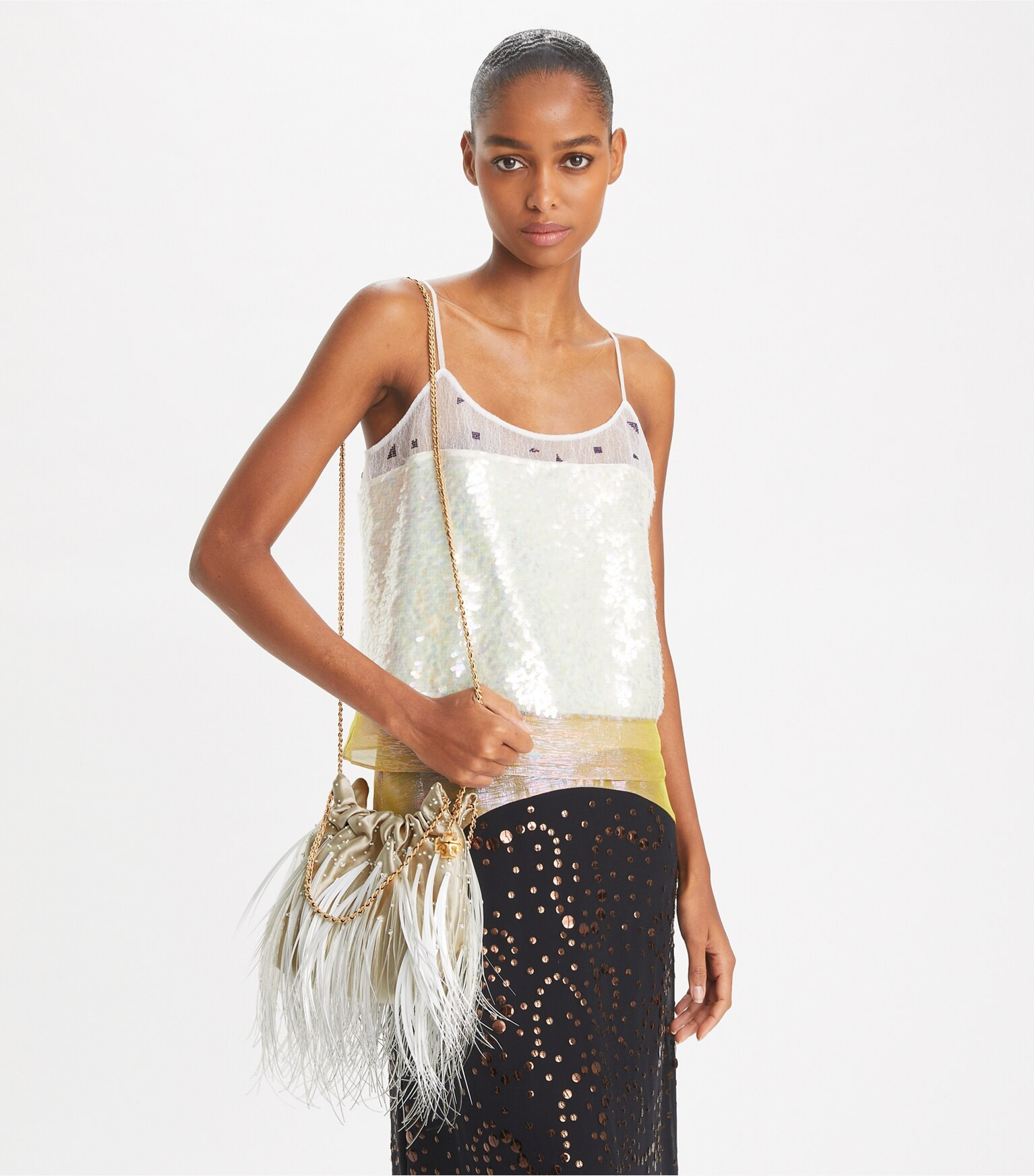 MINI FLEMING FEATHER DRAWSTRING BAG | Tory Burch (US)