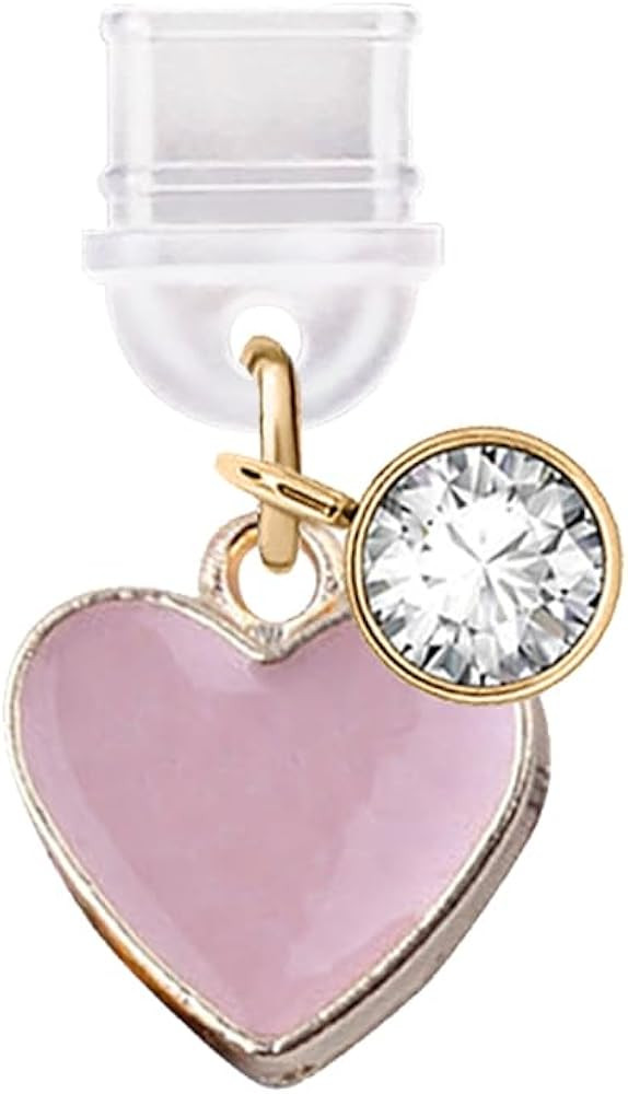 ELISE & FONDA TP253 Type-C USB Charging Port Anti Dust Plug Little Love Heart Cell Phone Charm fo... | Amazon (US)