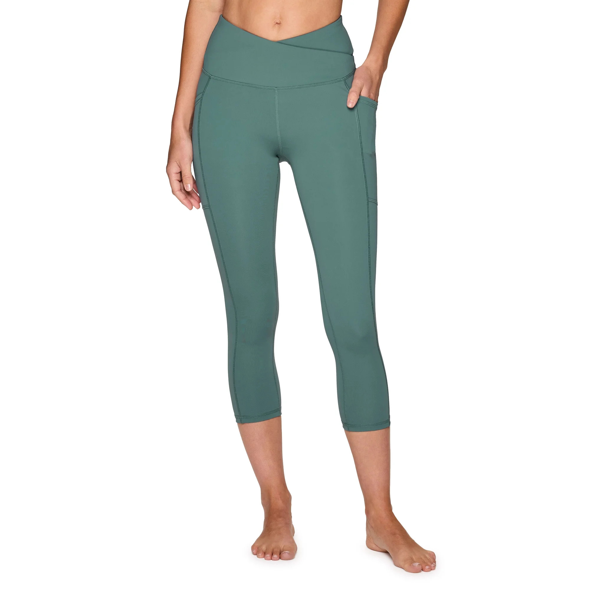 RBX Active Women's Squat Proof Capri Legging with Crossover Waistband - Walmart.com | Walmart (US)