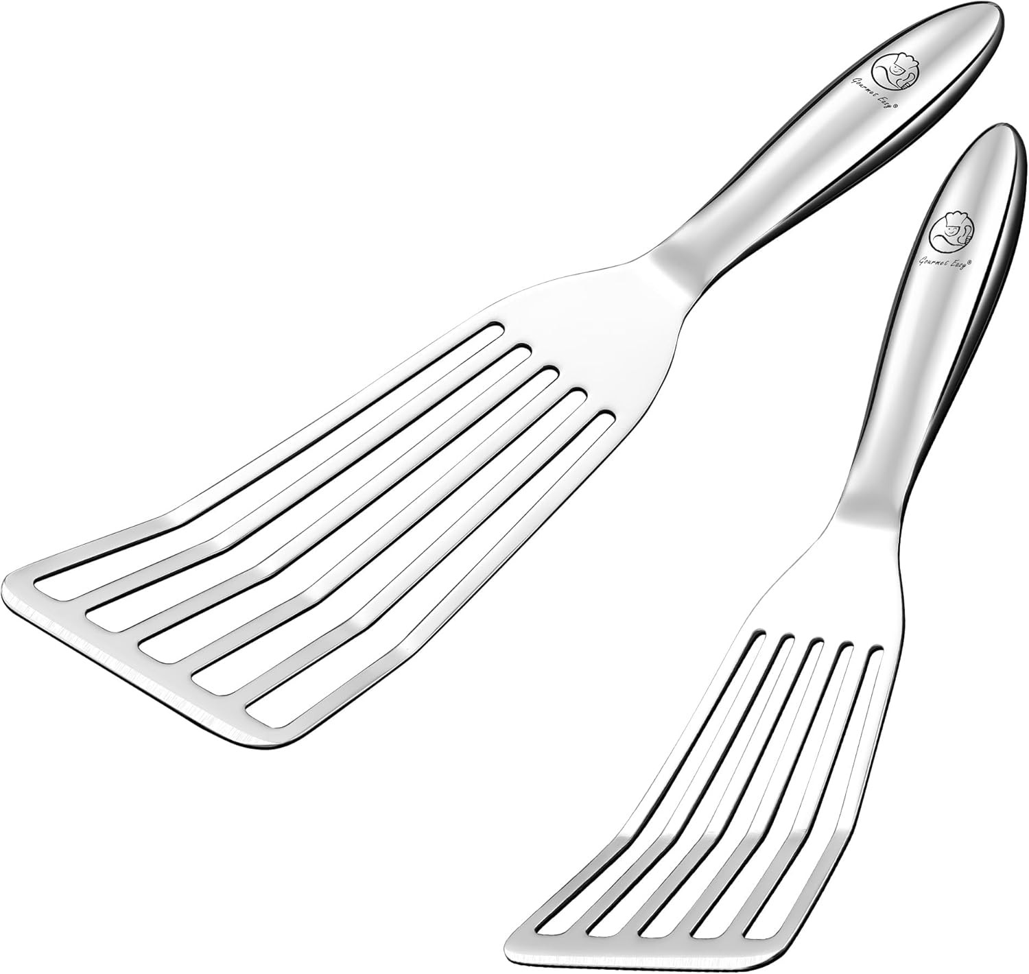 Fish Spatula Stainless Steel Combo, 1 Large Fish Turner Spatula + 1 Small Griddle Spatula, Metal ... | Amazon (US)