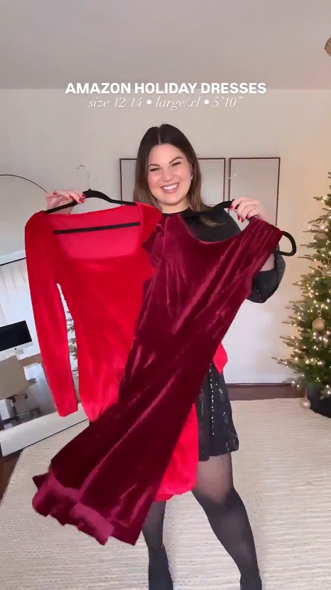 Christmas  dresses from Amazon! Both are in a size xl (as well as the tights) 

Amazon fashion, Amazon, Amazon holiday, Amazon holiday dress, Amazon dress, midsize, holiday outfit, holiday style, holiday outfit 



#LTKootd #LTKMidsize #LTKHoliday