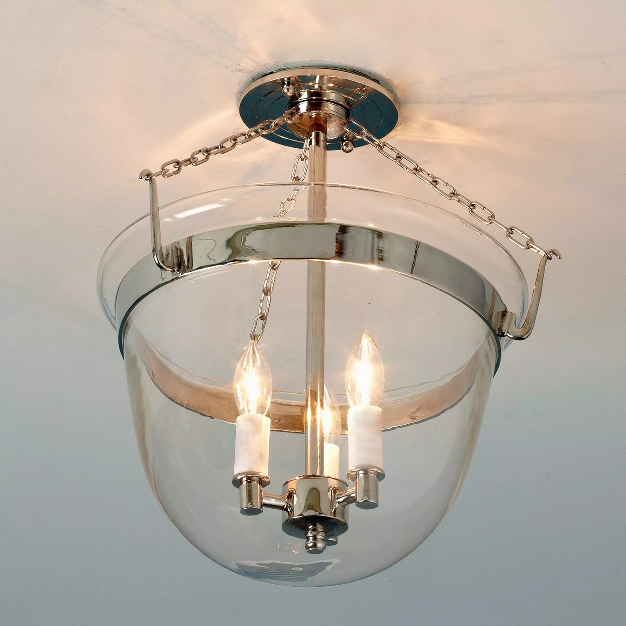Smokebell Lantern Semi-Flush Ceiling Light - Large - Clear | Shades of Light