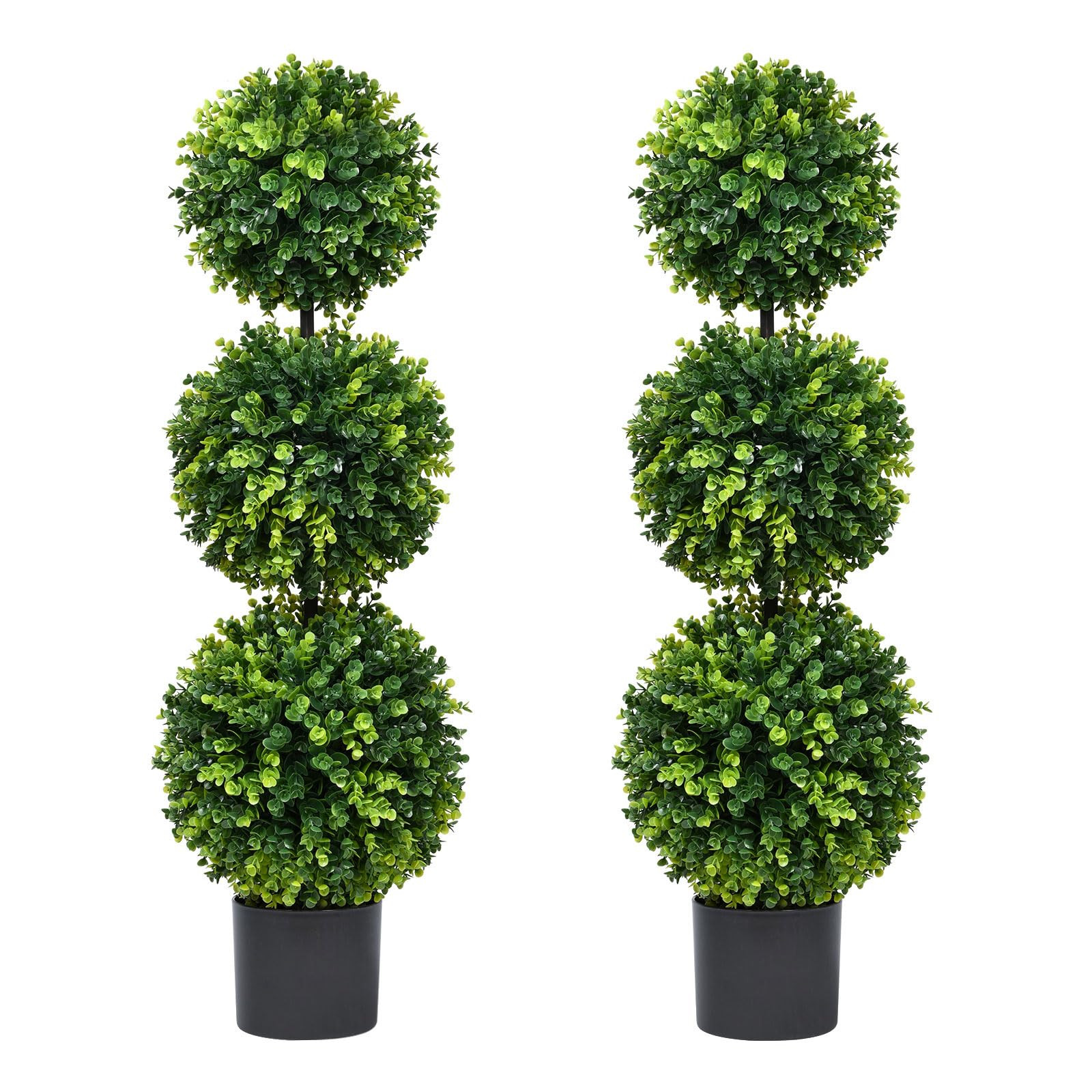 Lvydec 2 Pack Artificial Boxwood Topiary Tree, 3ft Topiary Ball Tree Potted Plants Decoration for... | Amazon (US)