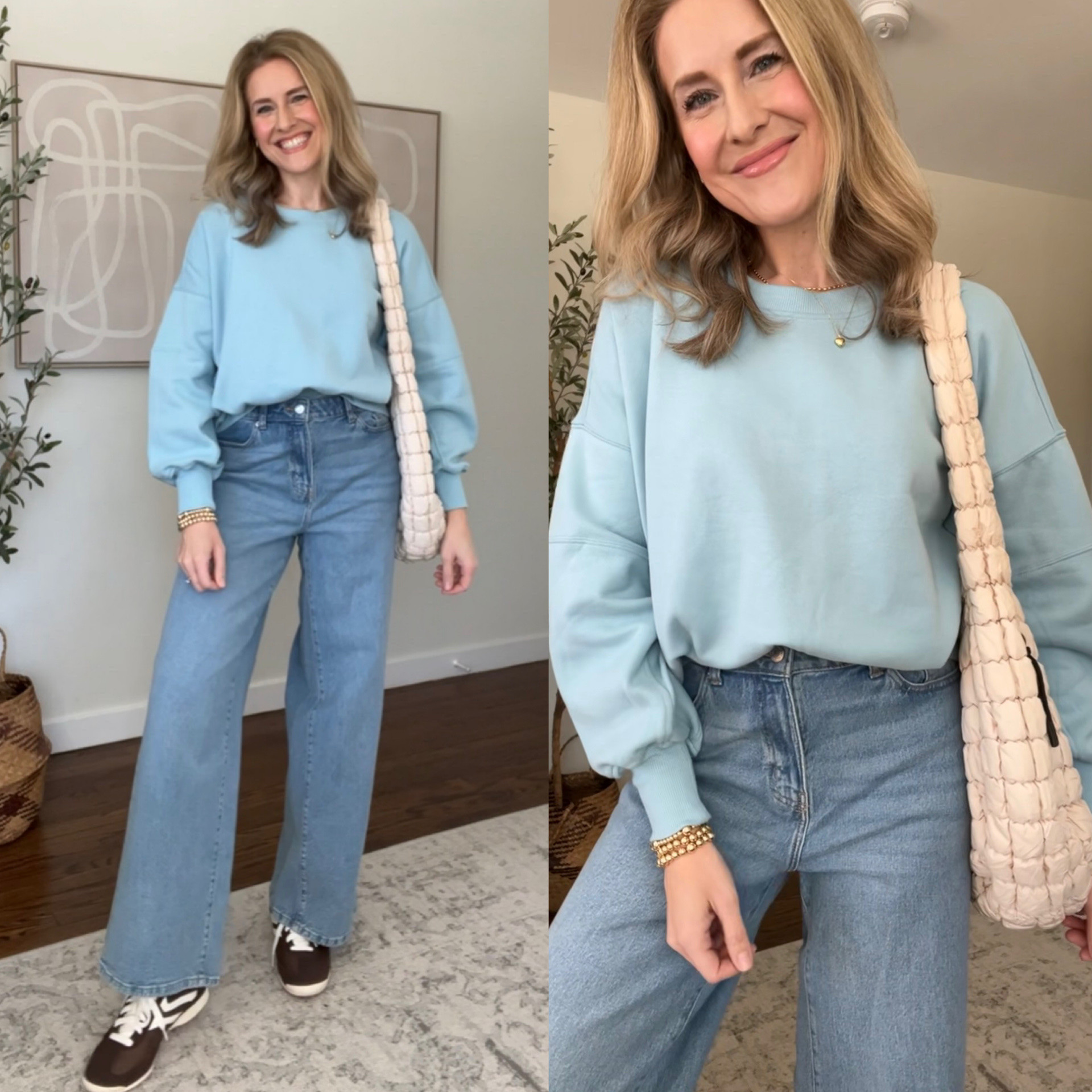 I’ve gotten more wear out of these sweatshirts than any other piece this winter! I went up one size to a medium. #walmartfashion 