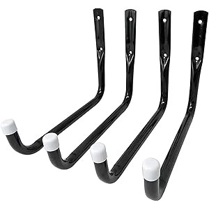 Shepherd Hardware 8091E Heavy Duty Steel Garage Storage / XL Utility Hooks, 4 Pack, Black | Amazon (US)