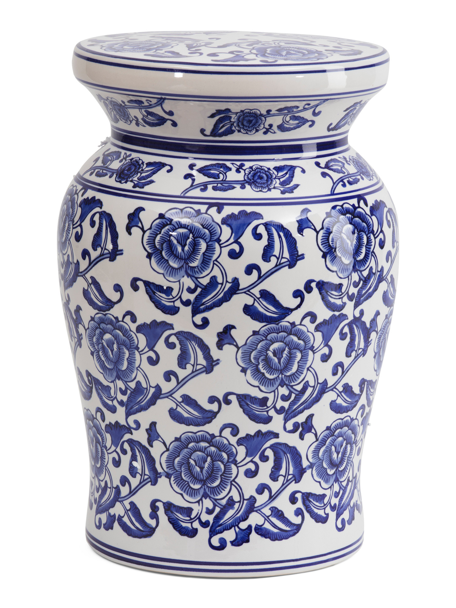 18in Ceramic Floral Chinoiserie Stool | Chairs & Seating | Marshalls | Marshalls