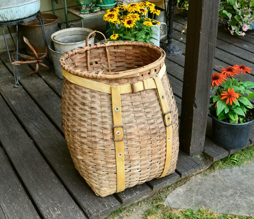 Old Ash Pack Basket, Adirondack Basket, Trapper Pack, Large Ash Wood Basket, Fishing Basket, - Et... | Etsy (US)