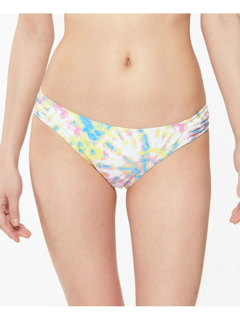 JESSICA SIMPSON Women's Yellow Tie Dye Stretch Lined Side-Shirred Full Coverage Hipster Swimsuit ... | Walmart (US)