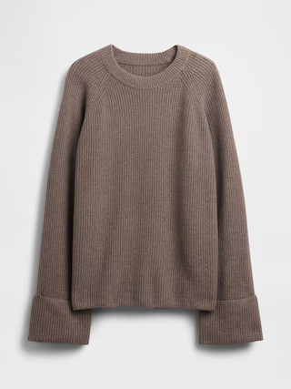 CashSoft Shaker-Stitch Boyfriend Sweater | Gap (US)
