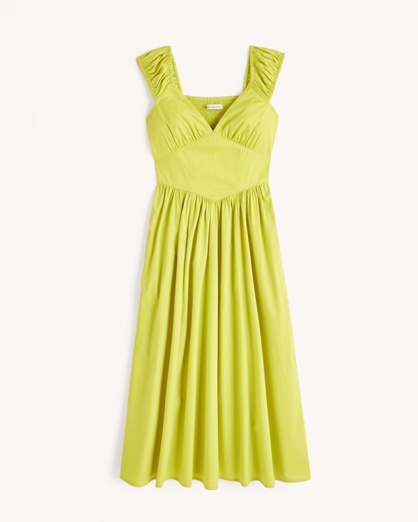 Cap Sleeve Corset Midi Dress | Abercrombie & Fitch (US)