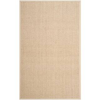 Natural Fiber Tan/Beige 6 ft. x 9 ft. Border Area Rug | The Home Depot