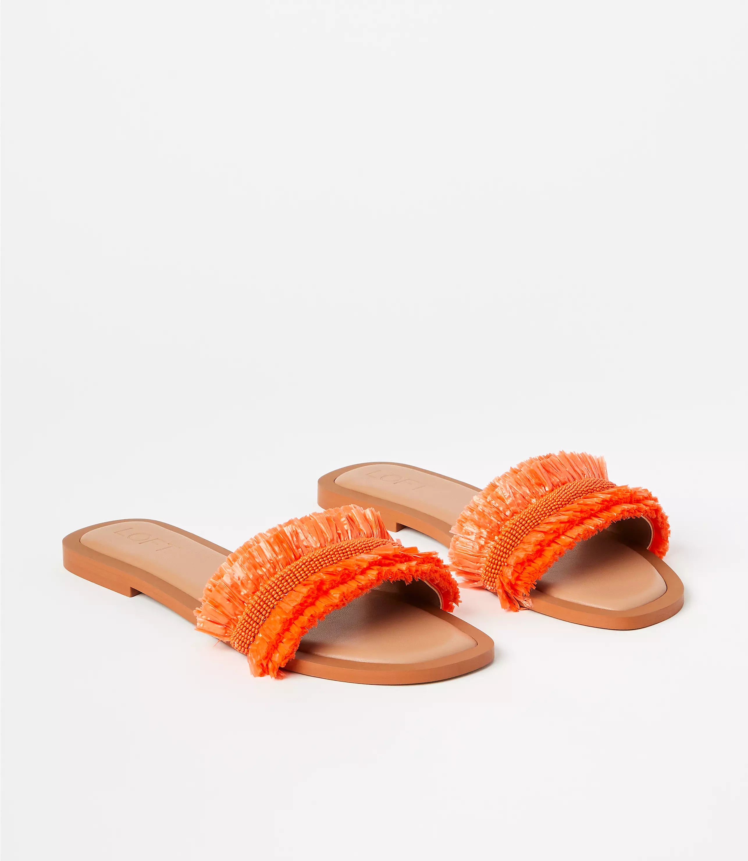 Beaded Raffia Sandals | LOFT
