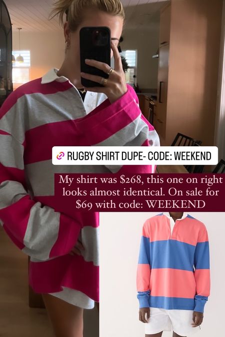 Oversized rugby shirts on sale, code: WEEKEND 