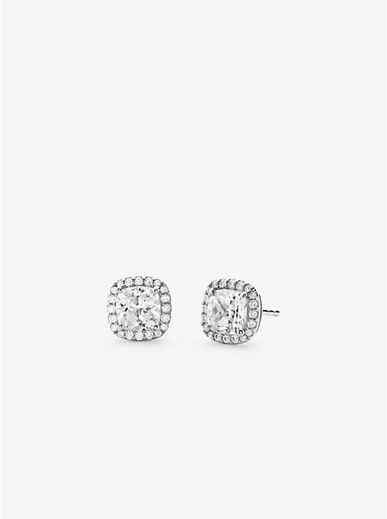 Precious Metal-Plated Sterling Silver Pavé Stud Earrings | Michael Kors US