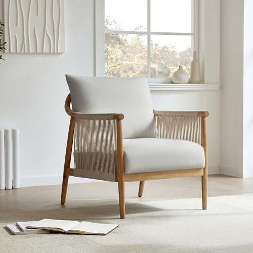 CHITA Braid Armchair, Modern Accent Chair for Living Room, Light Grey | Amazon (US)