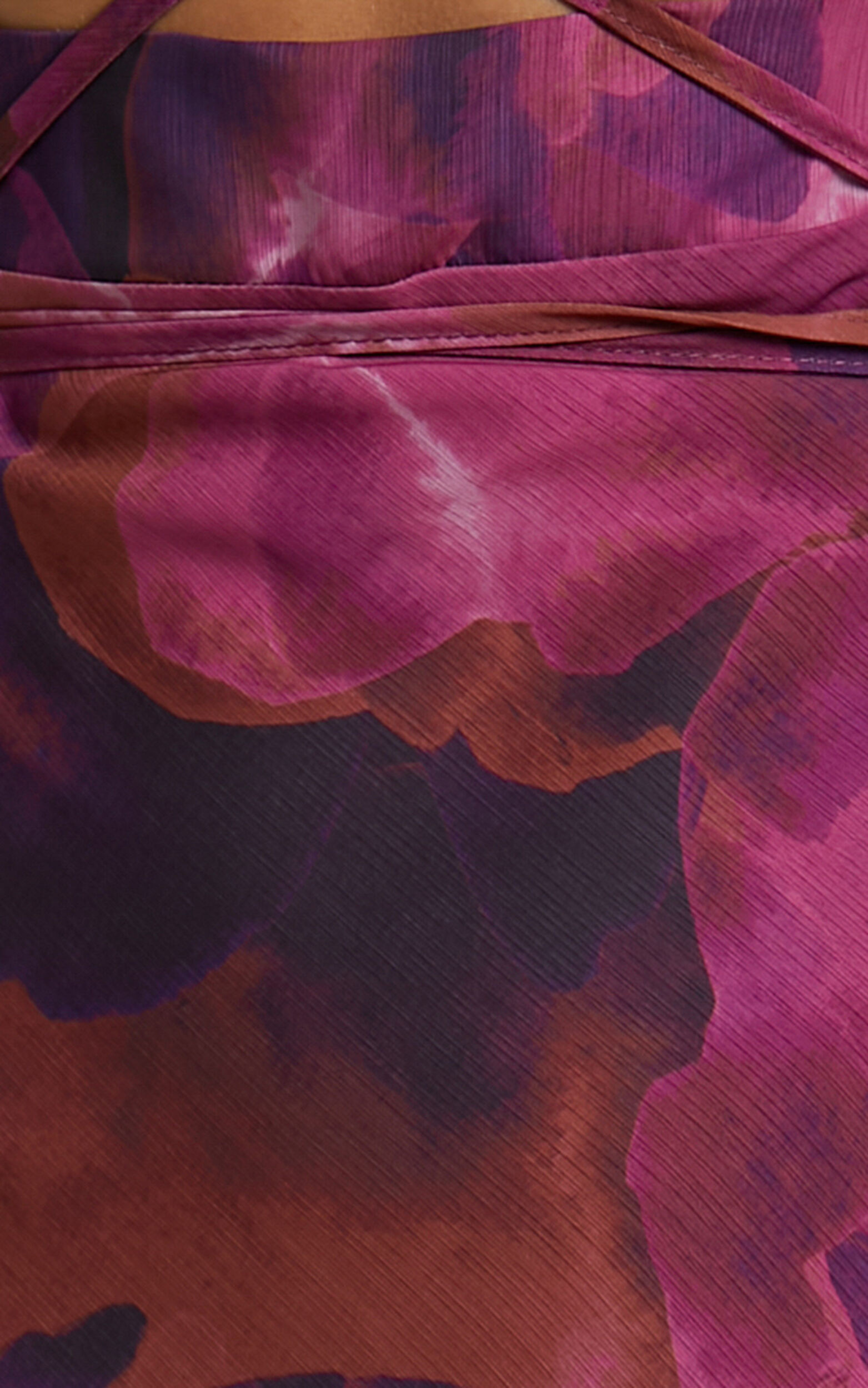 Artola Midi Dress - Front Cut Out Long Sleeve Dress in Blurred Dreams | Showpo (US, UK & Europe)