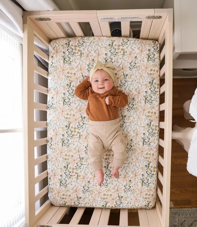 Girls Crib Bedding Blush Pink Boho Changing Pad Covers /bohemian Floral Nursery Baby Bedding /min... | Etsy (US)