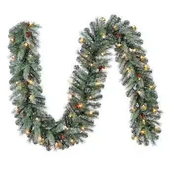 Holiday Living Indoor/Outdoor Pre-lit Electrical Outlet 9-ft Madison Pine Artificial Garland with... | Lowe's