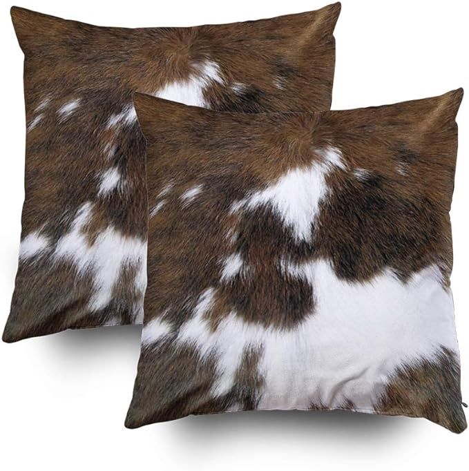 TOMWISH 2 Packs Hidden Zippered Pillowcase Christmas Cowhide Accent Printing 18X18Inch,Decorative... | Amazon (US)