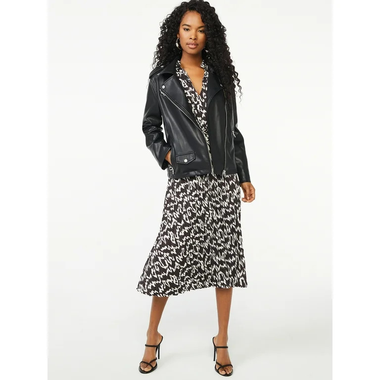 Scoop Women's Faux Leather Moto Jacket | Walmart (US)