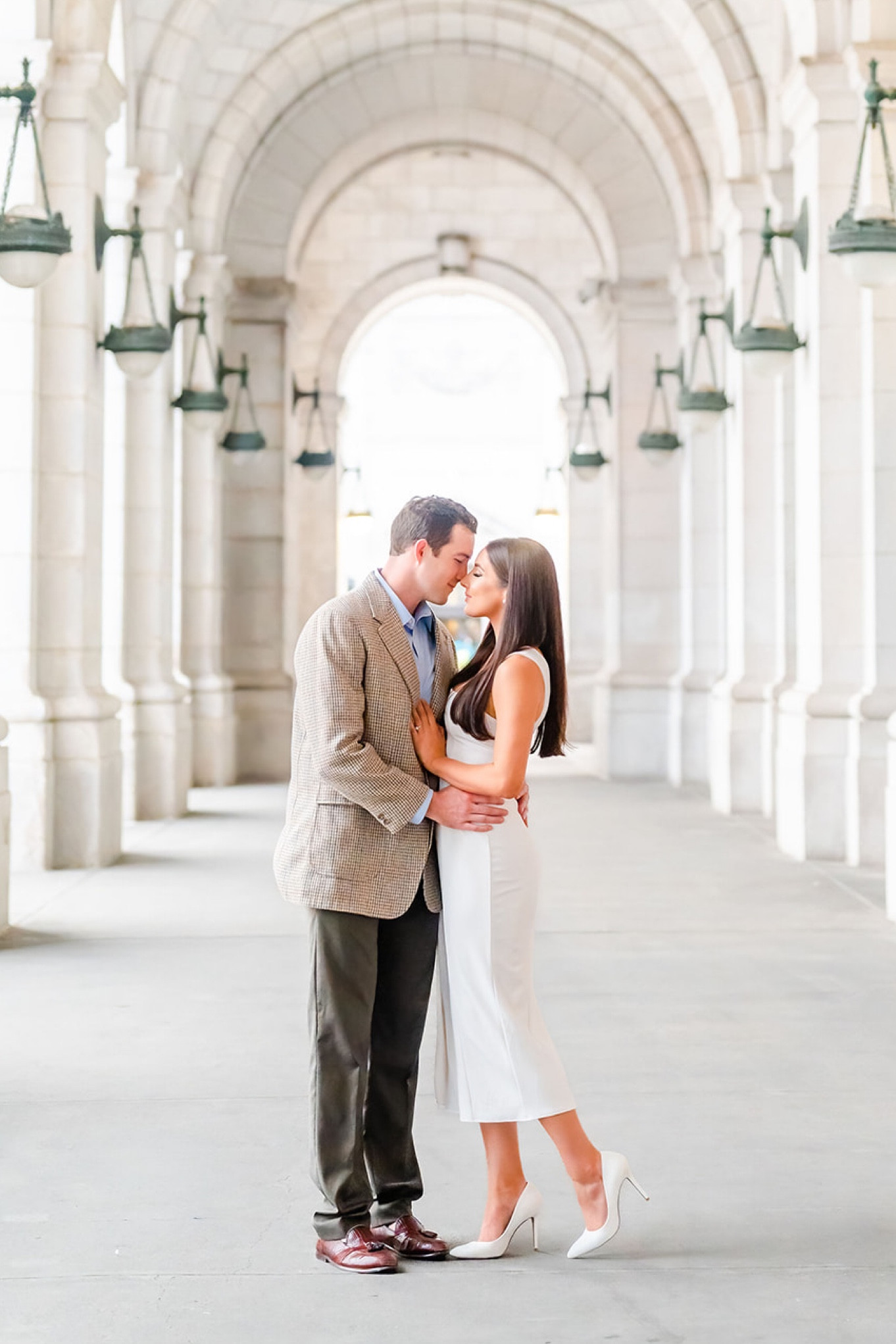Washington DC engagement photos!!! 🤍 it was a rainy day so we changed plans and hit shade under Union Station! This dress is so flattering and the pumps are classic!

#LTKfindsunder100 #LTKwedding #LTKstyletip
