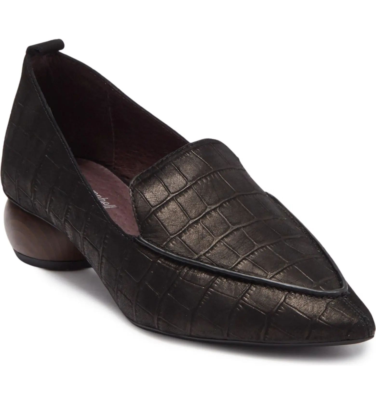 Vinny Pointed Toe Croc-Embossed Leather Loafer | Nordstrom Rack