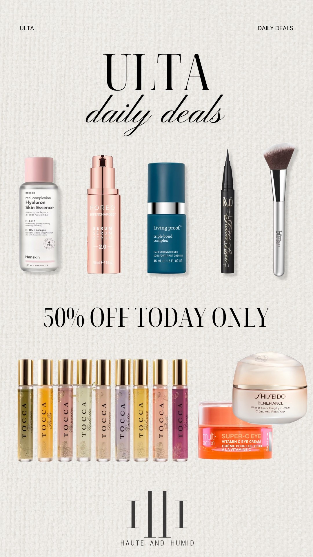 These beauty finds are 50% off today only! Grab them during Ulta’s 21 Days of Beauty Sale!

#LTKBeauty #LTKSaleAlert #LTKSeasonal