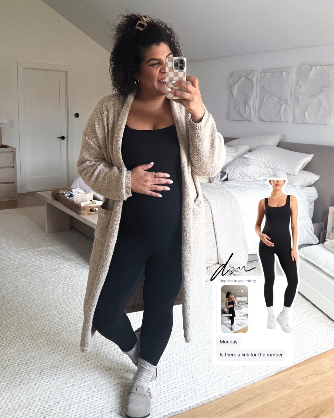 in my dms: hands down my favorite outfit I’ve worn while pregnant! this bodysuit is a must have I got in brown & black! I also got the shorts version too for spring & summer ♡

#LTKMidsize #LTKootd #LTKBump
