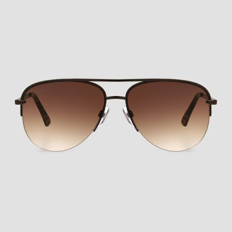 Women's Tortoise Shell Print Aviator Sunglasses - Universal Thread™ Light Brown | Target