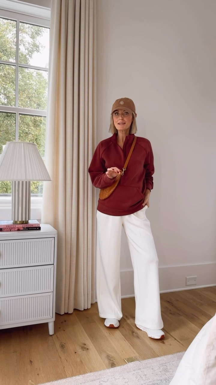 Cozy and stylish, this maroon pullover paired with cream wide leg sweatpants from Target is the perfect mix of comfort and polish—easy to wear, flattering, and ideal for fall days. Even better, both pieces are on sale today! Wearing size small in the pullover & size medium in the pants. 

#TargetStyle #TargetFinds #OnSaleNow #FallFashion #Loungewear #WardrobeStaples #EverydayChic #EffortlessStyle #ClassicStyle #LTKStyle #CozyStyle #FallOutfitInspo

#LTKActive #LTKSaleAlert #LTKFindsUnder50