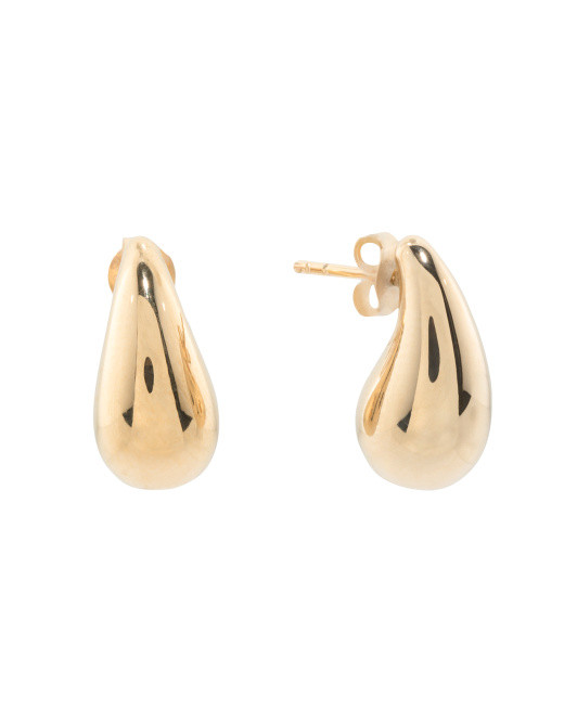 14kt Gold Bean Earrings | TJ Maxx