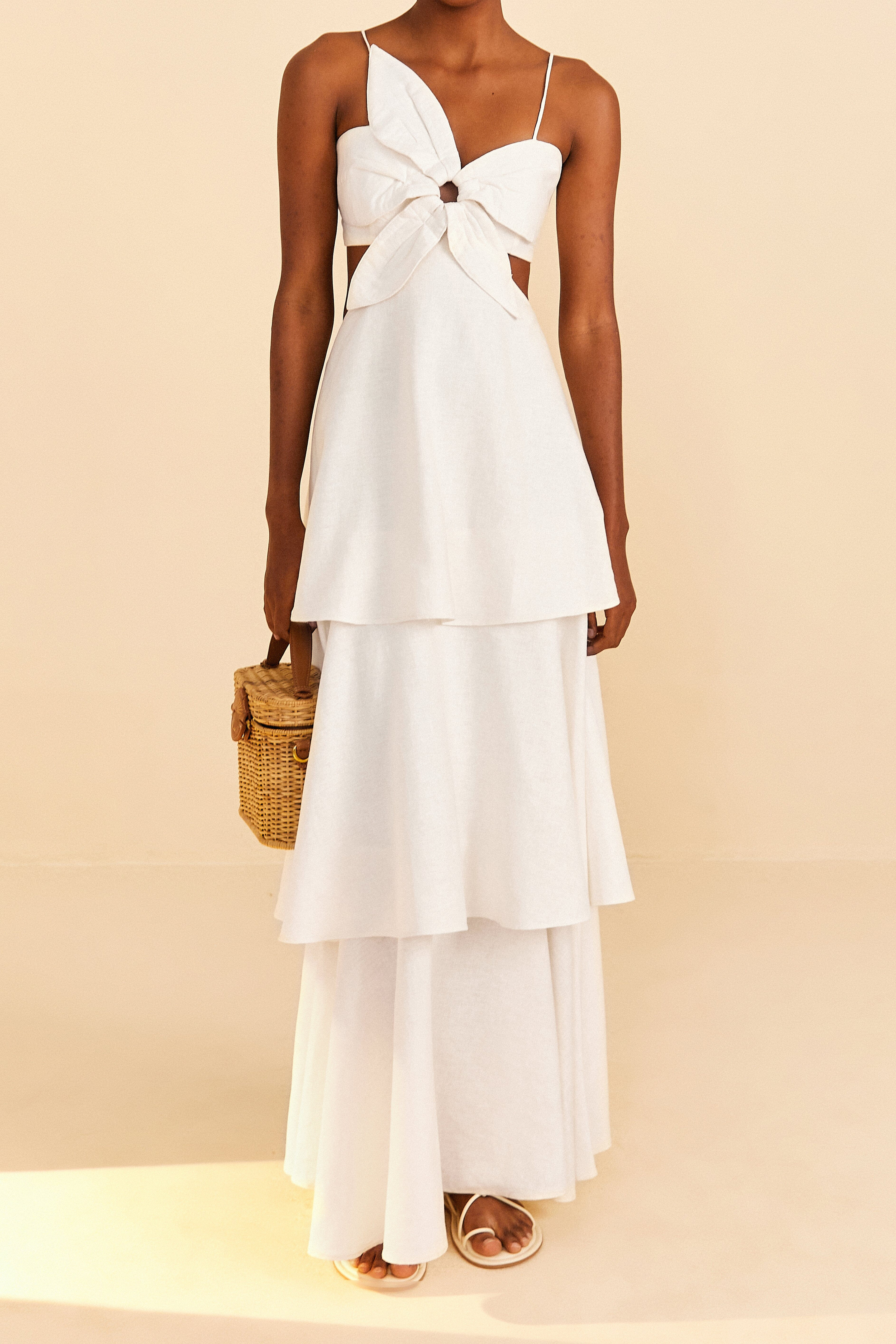 Off-White Flower Maxi Dress | FarmRio (US)