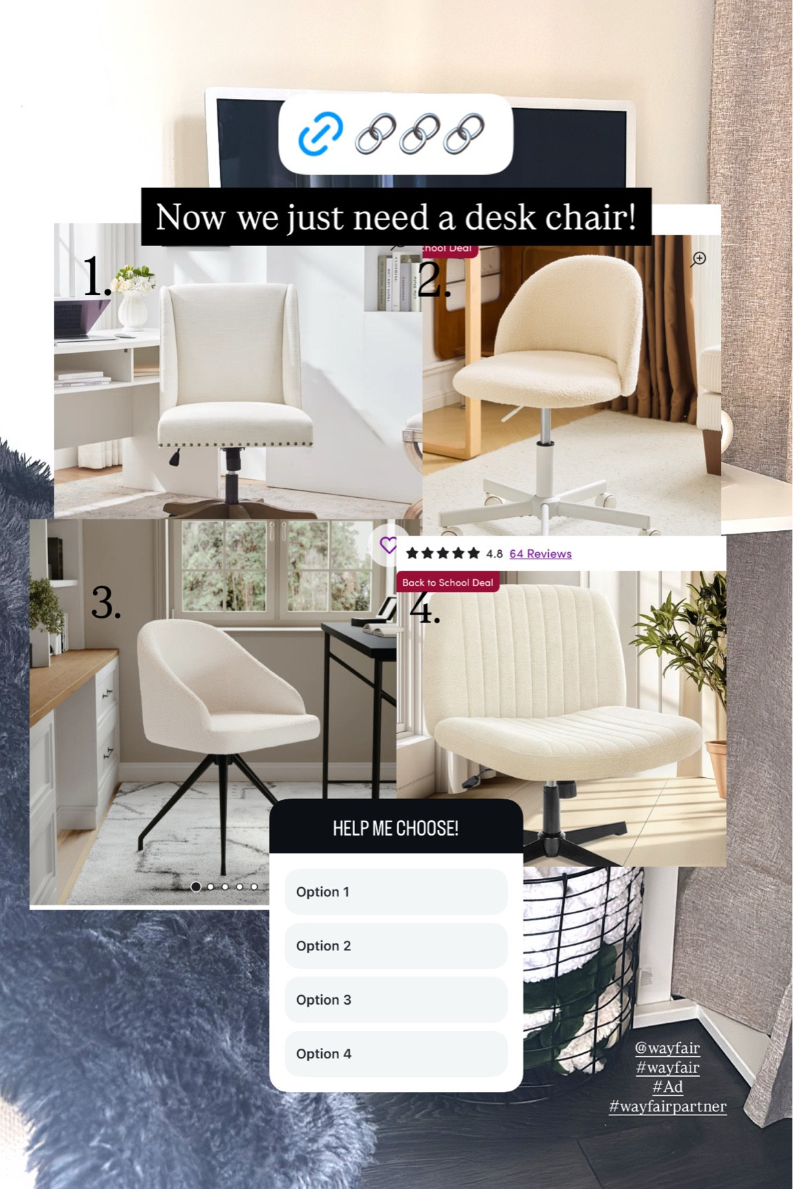I’m in love with options @wayfair provides for office spaces during back to school season! Help me choose a new desk chair #ad #wayfairpartner #wayfair 


#LTKHome