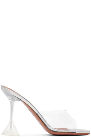 Amina Muaddi - Transparent Lupita Glass Slipper Heeled Sandals | SSENSE
