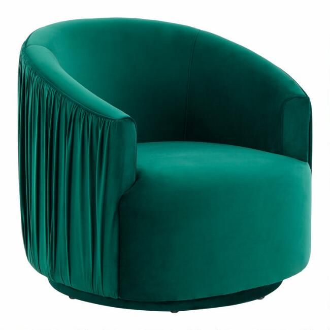 Juniper Velvet Upholstered Swivel Tub Chair | World Market