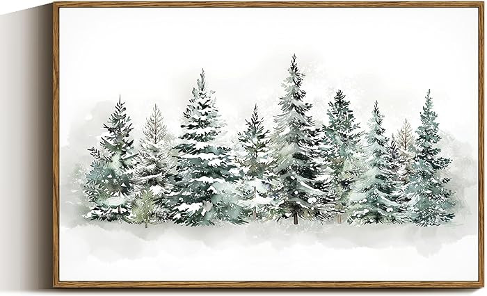 VIYYIEA Framed Canvas Wall Art, Large Vintage Christmas Picture Decor Indoor, 16x24in, Rustic Win... | Amazon (US)