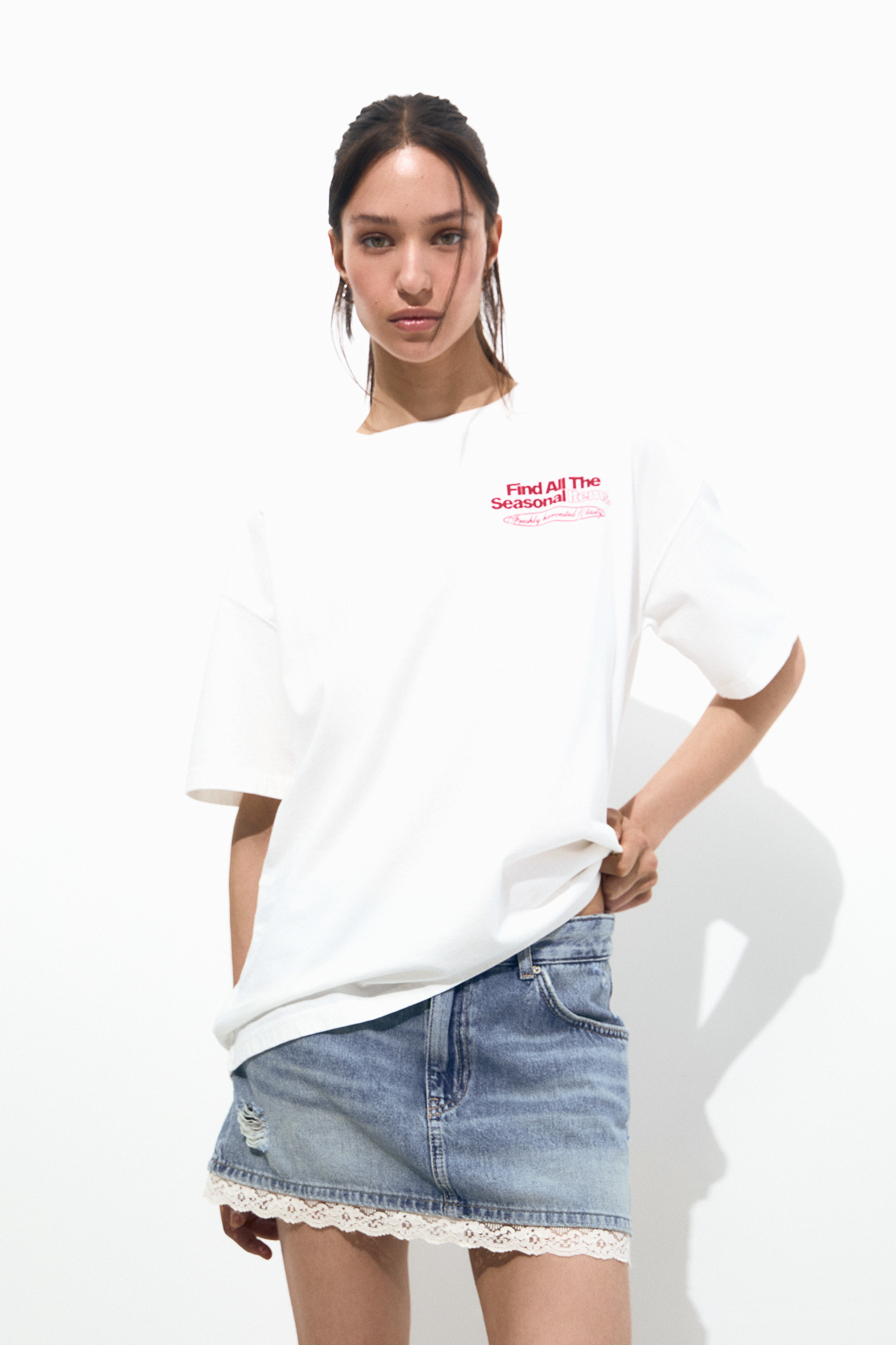 Short sleeve fruit print T-shirt | PULL and BEAR UK