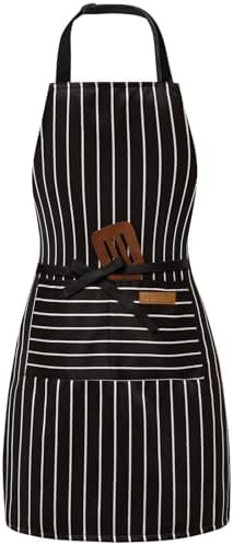 Adjustable Bib Apron with 2 Pockets Chef Cooking Kitchen Restaurant Aprons for Women Men | Amazon (US)