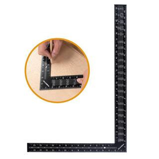 24 in. x 16 in. Steel L Shaped Framing Square with Rafter Tables Standard and Metric Index Precision Measurement | The Home Depot