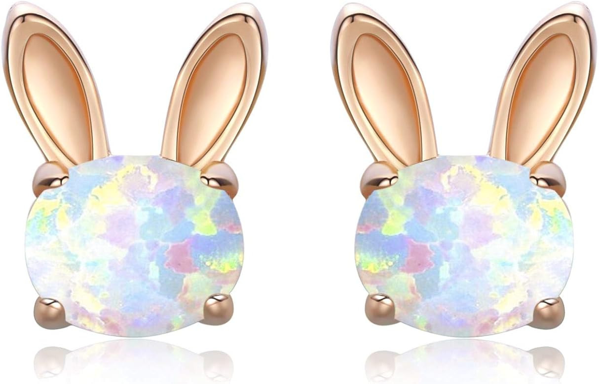 Rabbit Stud Earrings 925 Sterling Silver Hypoallergenic Bunny Earrings Tiny Small Earrings Minima... | Amazon (US)
