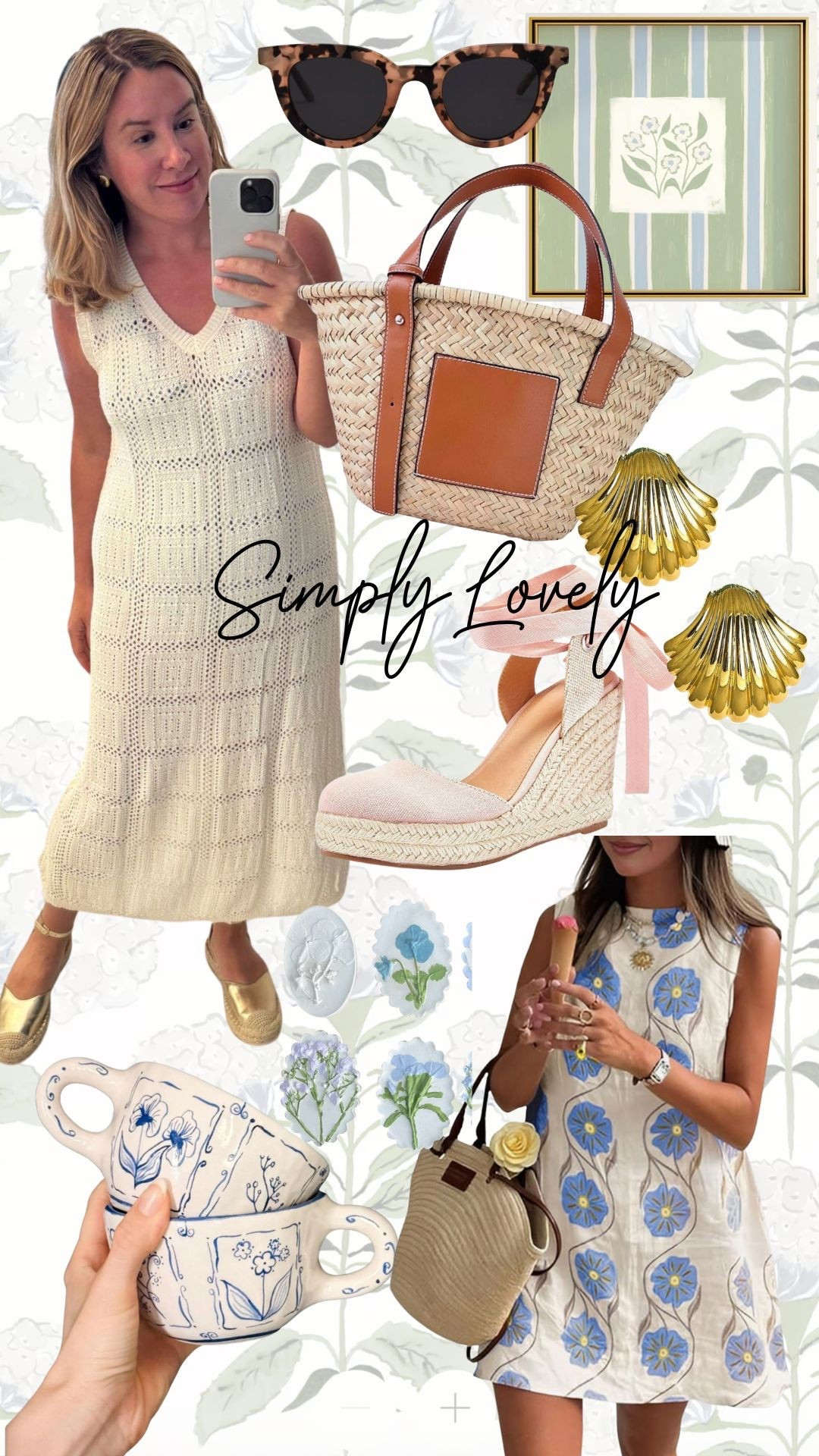 Simply lovely finds, vacation outfit, earrings I own and love, printable art, coffee mug gift, straw tote 

#LTKHome #LTKFindsUnder100 #LTKMidsize