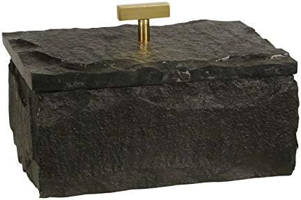 Sagebrook Home 15220 Marble 7X5 Slate Box W/Metal Knob, Black | Amazon (US)
