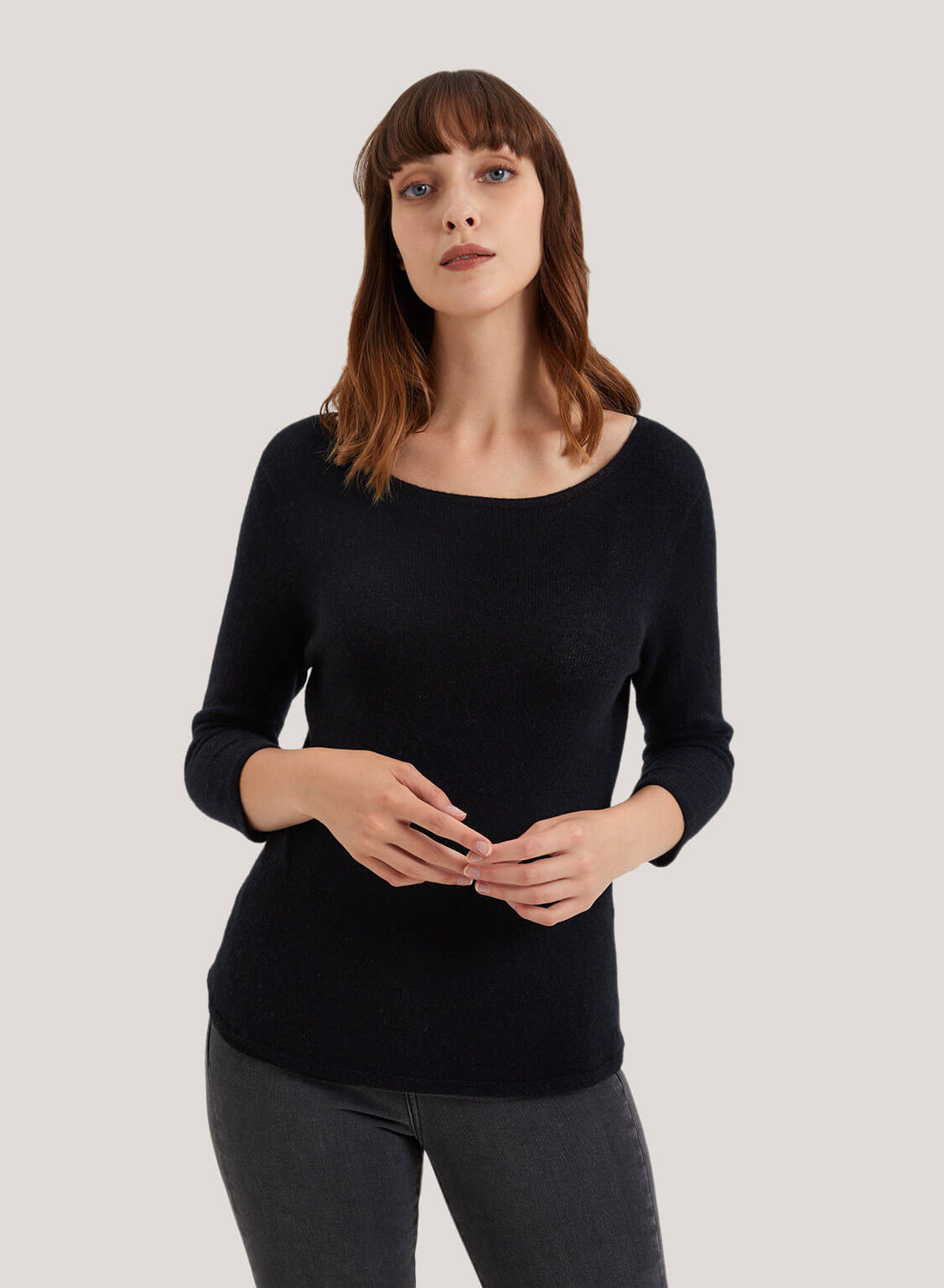 Knitted Pure Cashmere Scoop Sweater | Gentle Herd